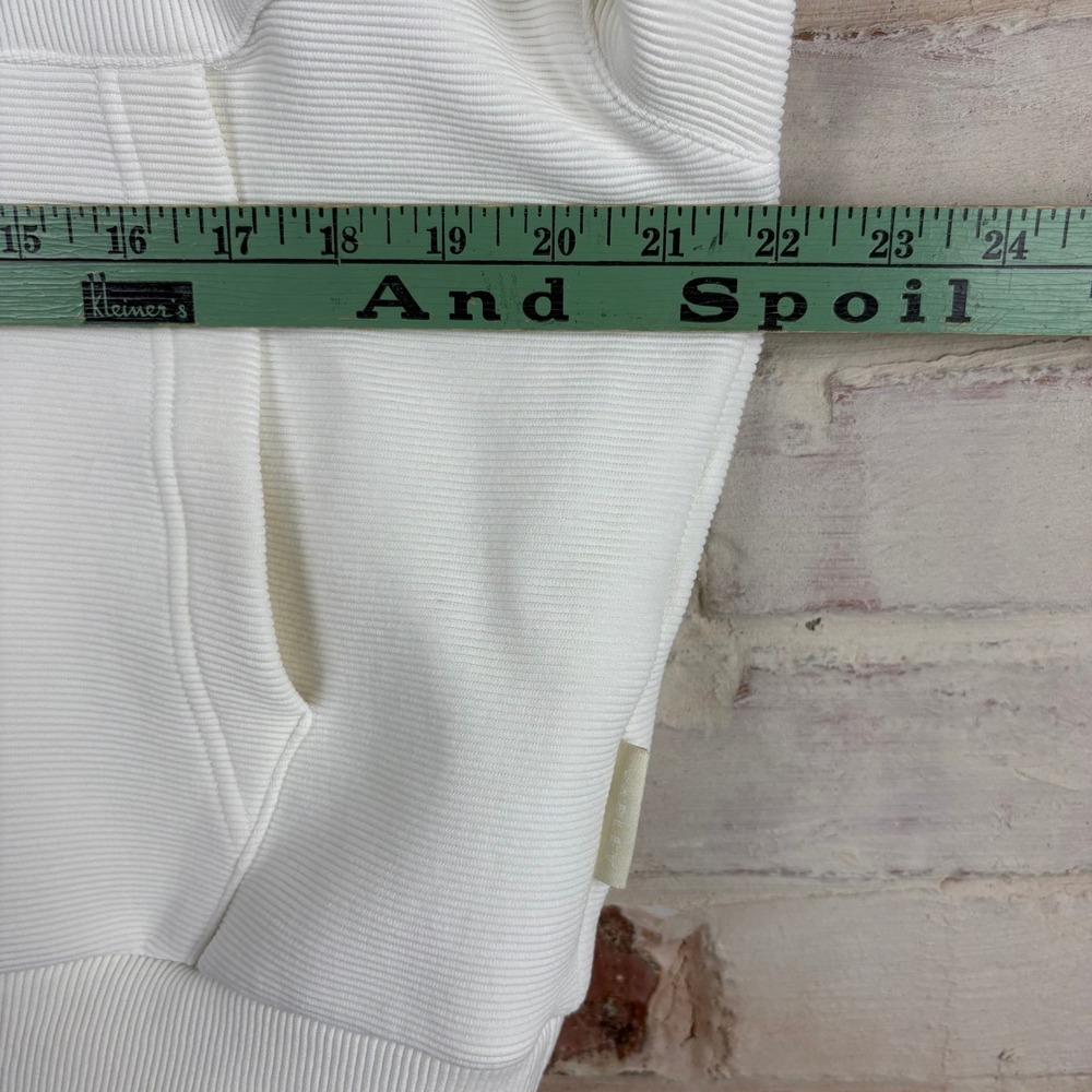 Varley Acadia Half Zip Ivory Ribbed Ottoman Pullover Kangaroo Pocket S - Picture 7 of 11